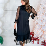 Draper Belle Meade Black Long Sleeve Shift Dress Draper James