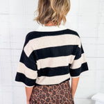 Driscoll Cashmere Short Sleeve Striped Sweater THML