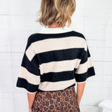 Driscoll Cashmere Short Sleeve Striped Sweater THML