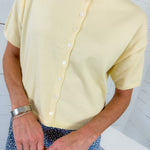 Dudley Butter Yellow Flat Knit SS Cardigan Things Between