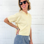 Dudley Butter Yellow Flat Knit SS Cardigan Things Between