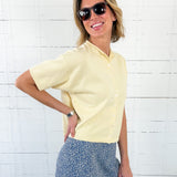 Dudley Butter Yellow Flat Knit SS Cardigan Things Between