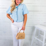 Dunne Baby Blue Ruffle Bubble Sleeve Top Naked Zebra