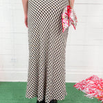 Durham Black Gingham Bias Maxi Skirt