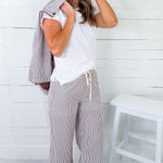 Durham Cocoa Pinstripe Drawstring Pants 