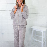 Durham Cocoa Pinstripe Drawstring Pants 