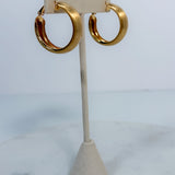 Dyess Brushed Gold Hoops 
