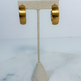 Dyess Brushed Gold Hoops 