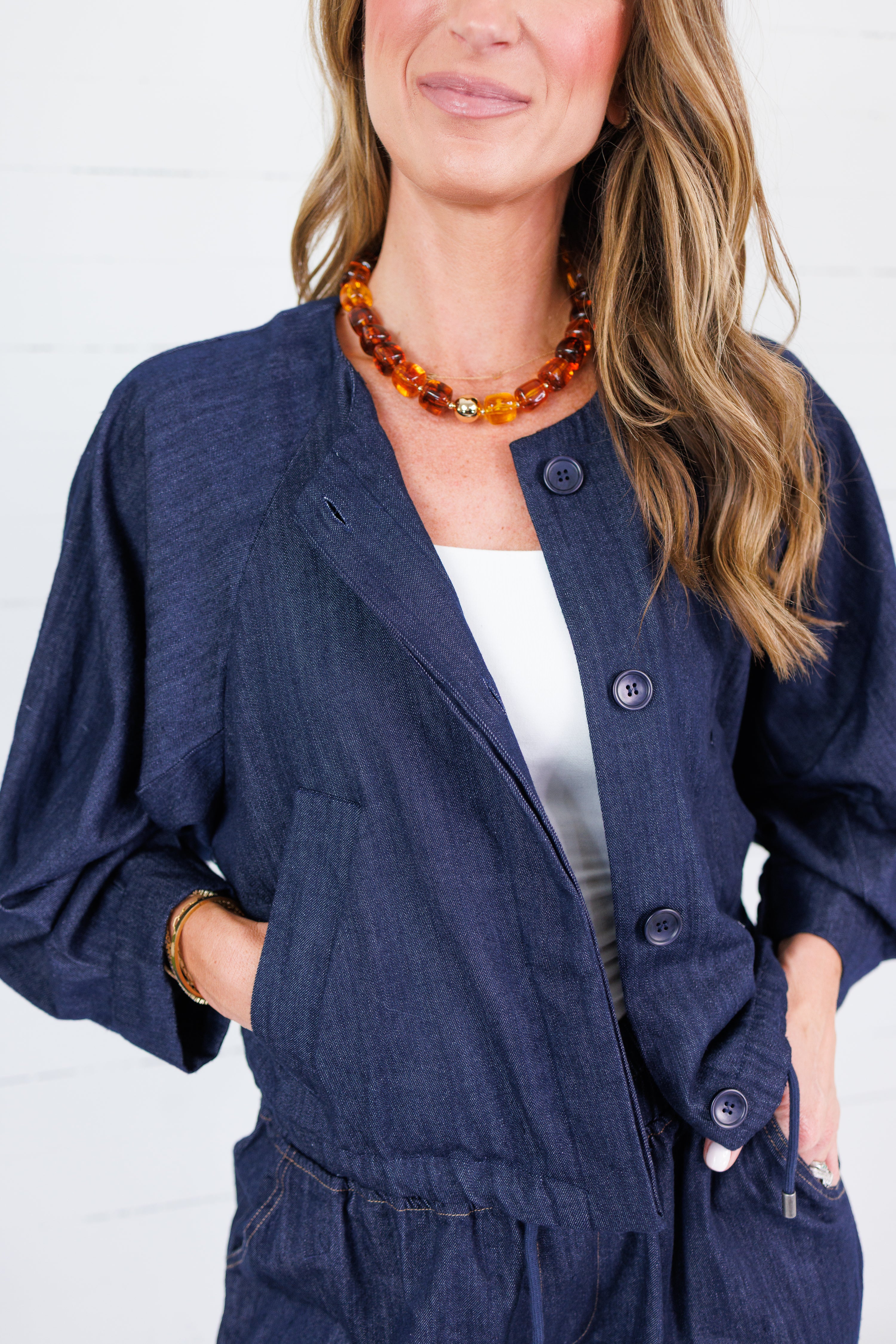 Easton Indigo Bomber Jacket Mustard Seed
