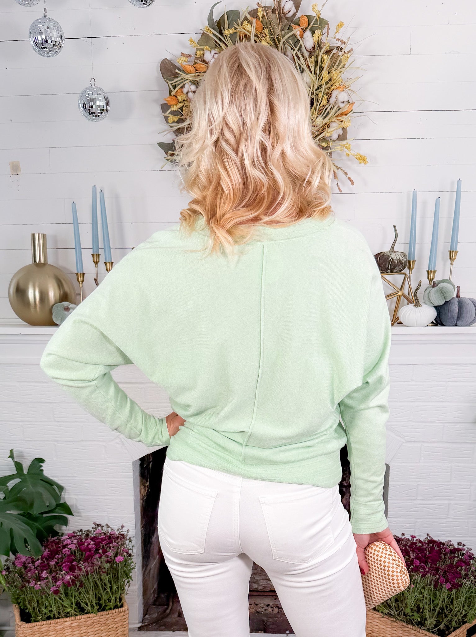 Echols Meadow V-Neck Banded Detail Sweater