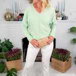 Echols Meadow V-Neck Banded Detail Sweater