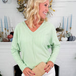 Echols Meadow V-Neck Banded Detail Sweater