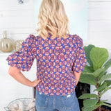 Edie Sapphire Feather Top Elizabeth James the Label