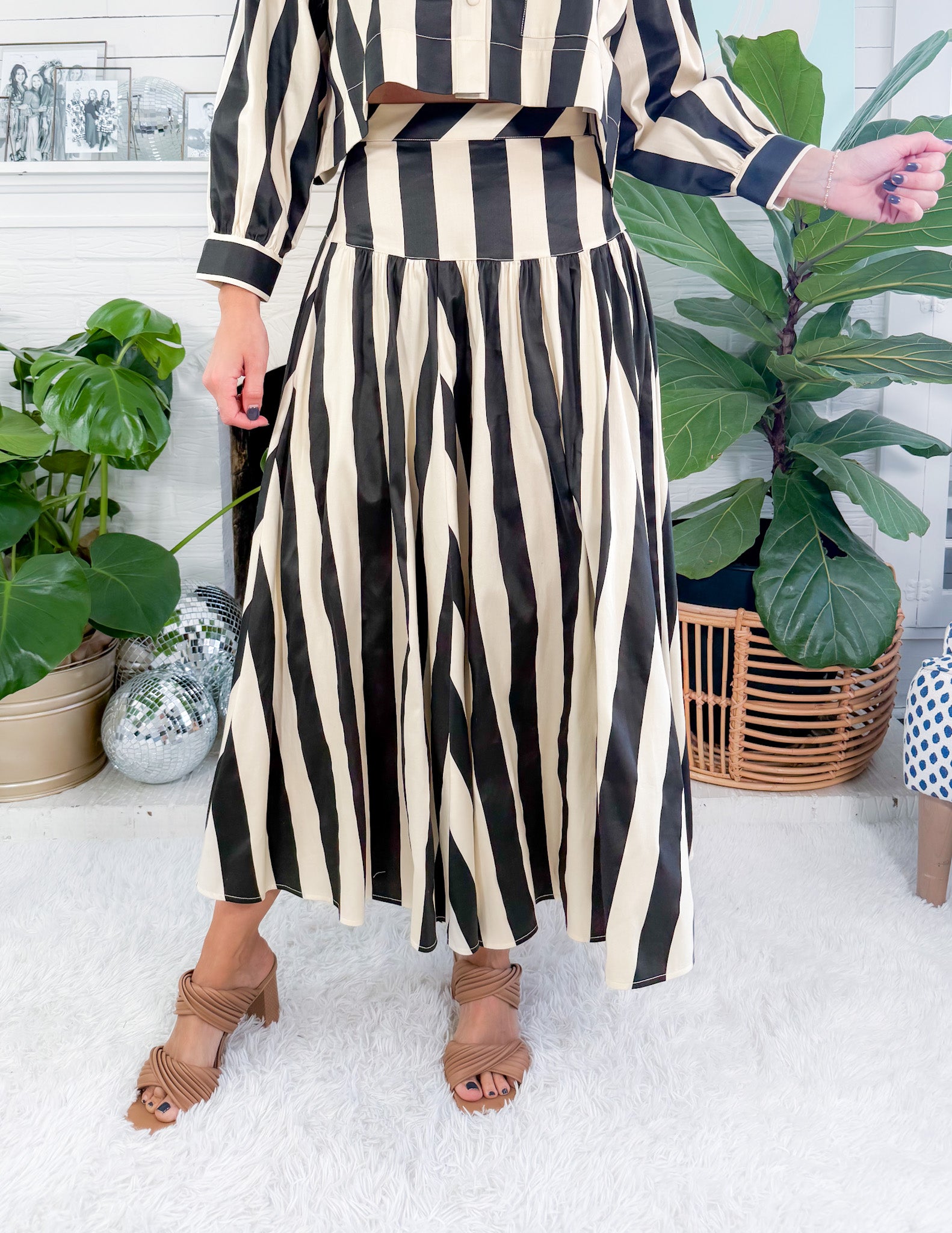 Edith Black + Ivory Cabana Stripe Skirt S'EDGE