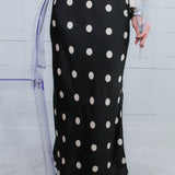 Edward Black + Cream Polka Dot Slip Skirt