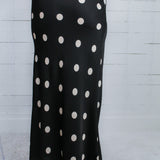 Edward Black + Cream Polka Dot Slip Skirt