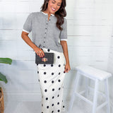 Edward Cream + Black Polka Dot Slip Skirt Sunday Edition