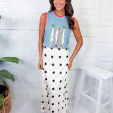 Edward Cream + Black Polka Dot Slip Skirt Sunday Edition