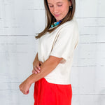 Edwards Ecru Cropped Tee
