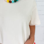 Edwards Ecru Cropped Tee