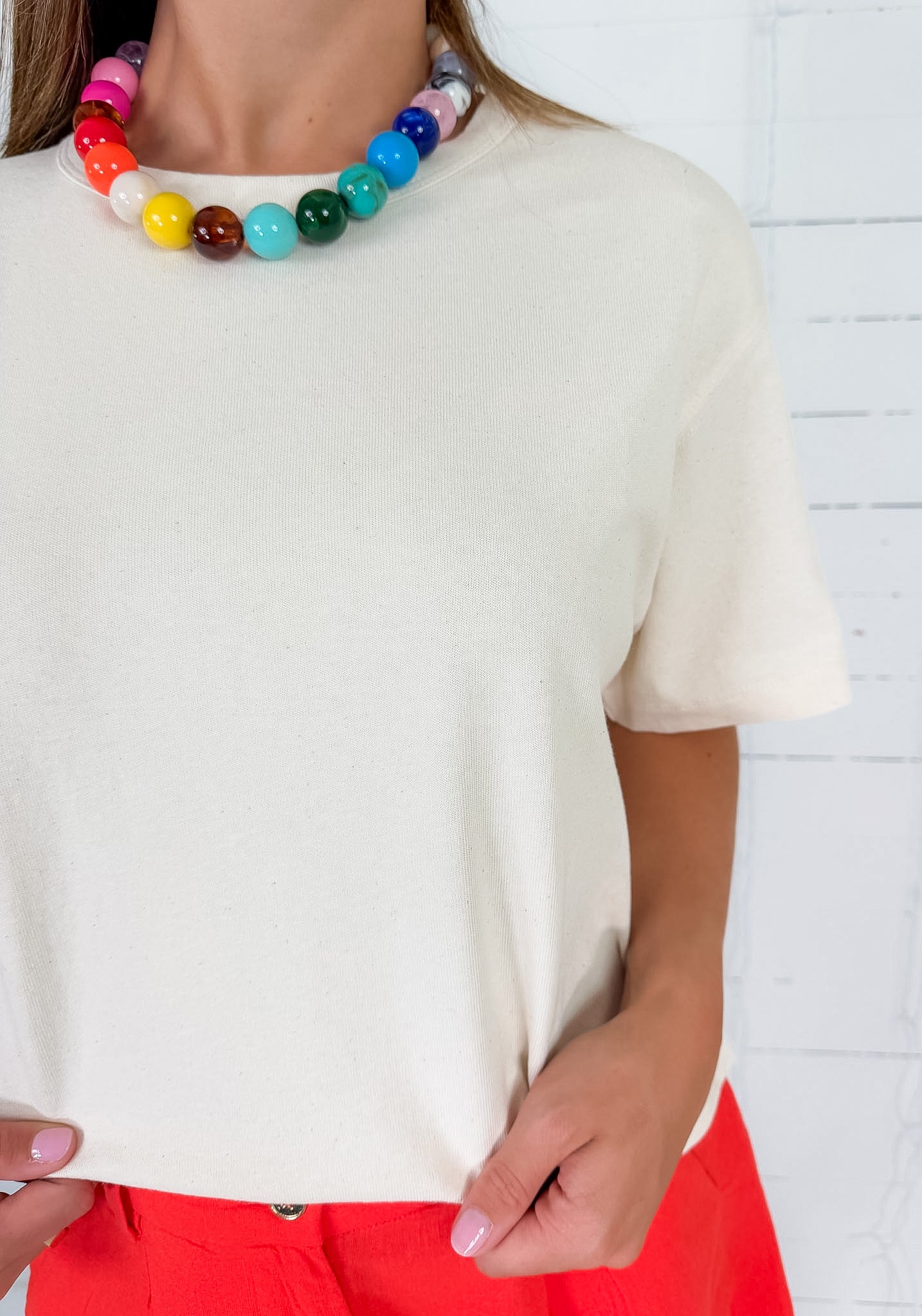 Edwards Ecru Cropped Tee