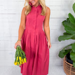 Elaine Raspberry Shirt Dress Naked Zebra