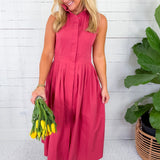 Elaine Raspberry Shirt Dress Naked Zebra