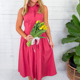 Elaine Raspberry Shirt Dress Naked Zebra