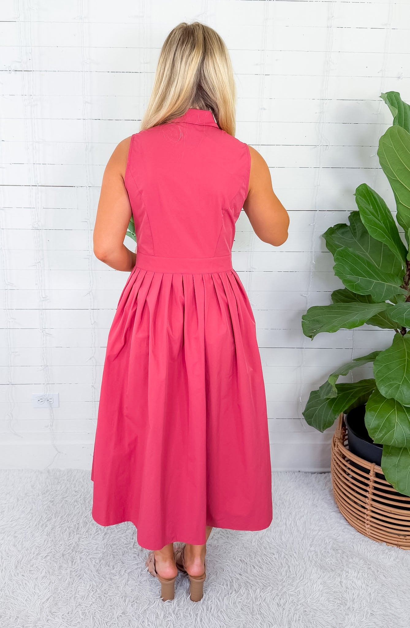 Elaine Raspberry Shirt Dress Naked Zebra