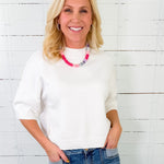 Elaine White Soft Knit Sweater PINCH
