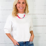 Elaine White Soft Knit Sweater PINCH