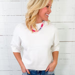 Elaine White Soft Knit Sweater PINCH
