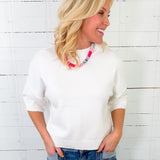 Elaine White Soft Knit Sweater PINCH