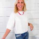 Elaine White Soft Knit Sweater PINCH