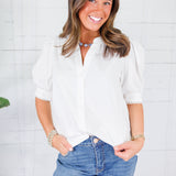 Elaine White Top Mary Square