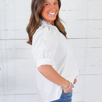 Elaine White Top Mary Square