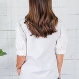 Elaine White Top Mary Square