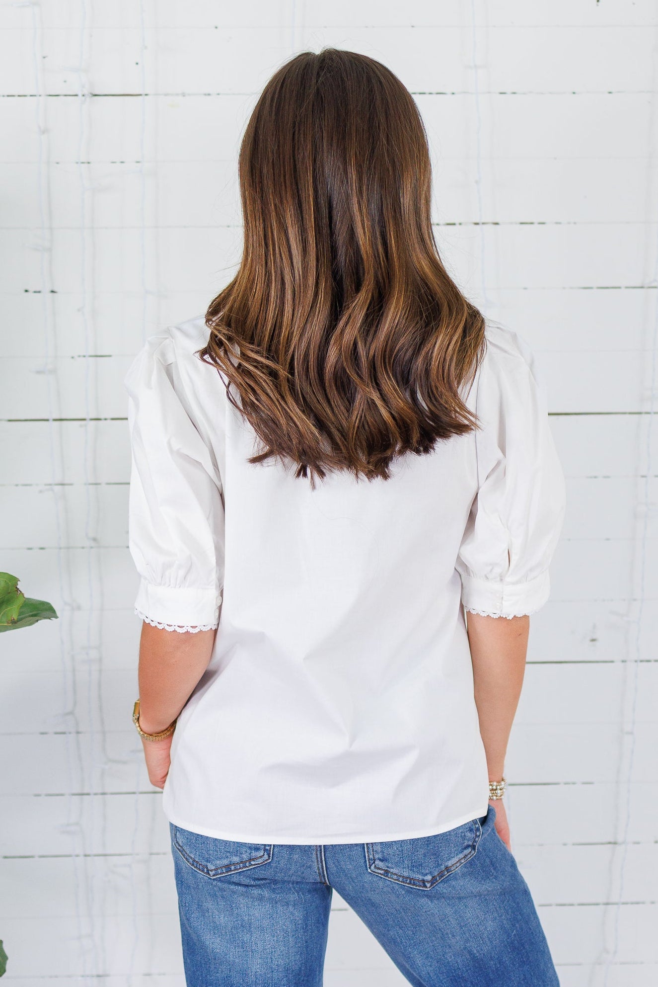 Elaine White Top Mary Square
