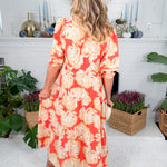 Eleanor Fall Floral Fire Midi Dress Mary Square