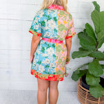 Elena Colorblock Floral Mini Dress Briton Court
