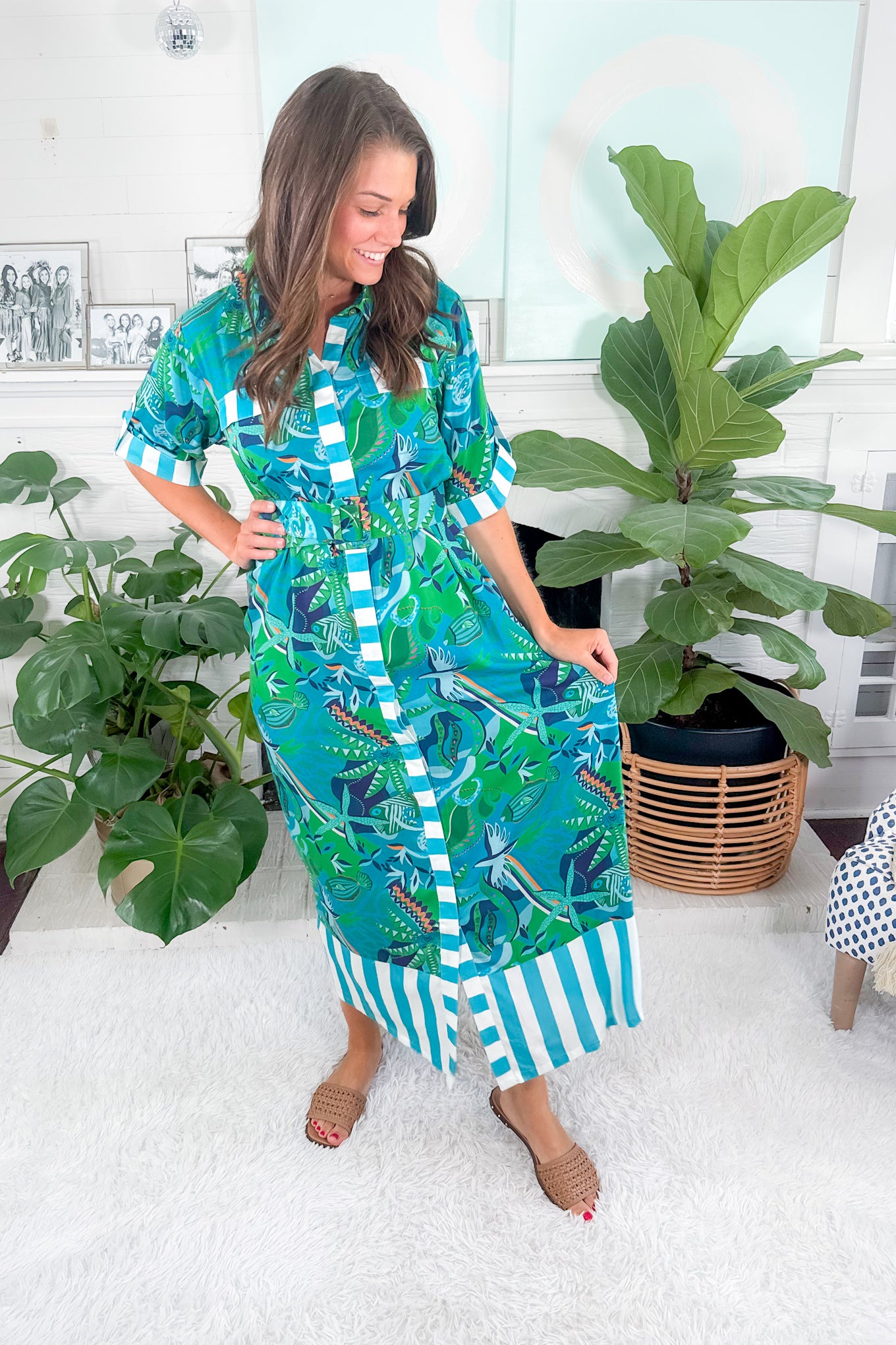 Elena Jade Green Midi Dress Briton Court