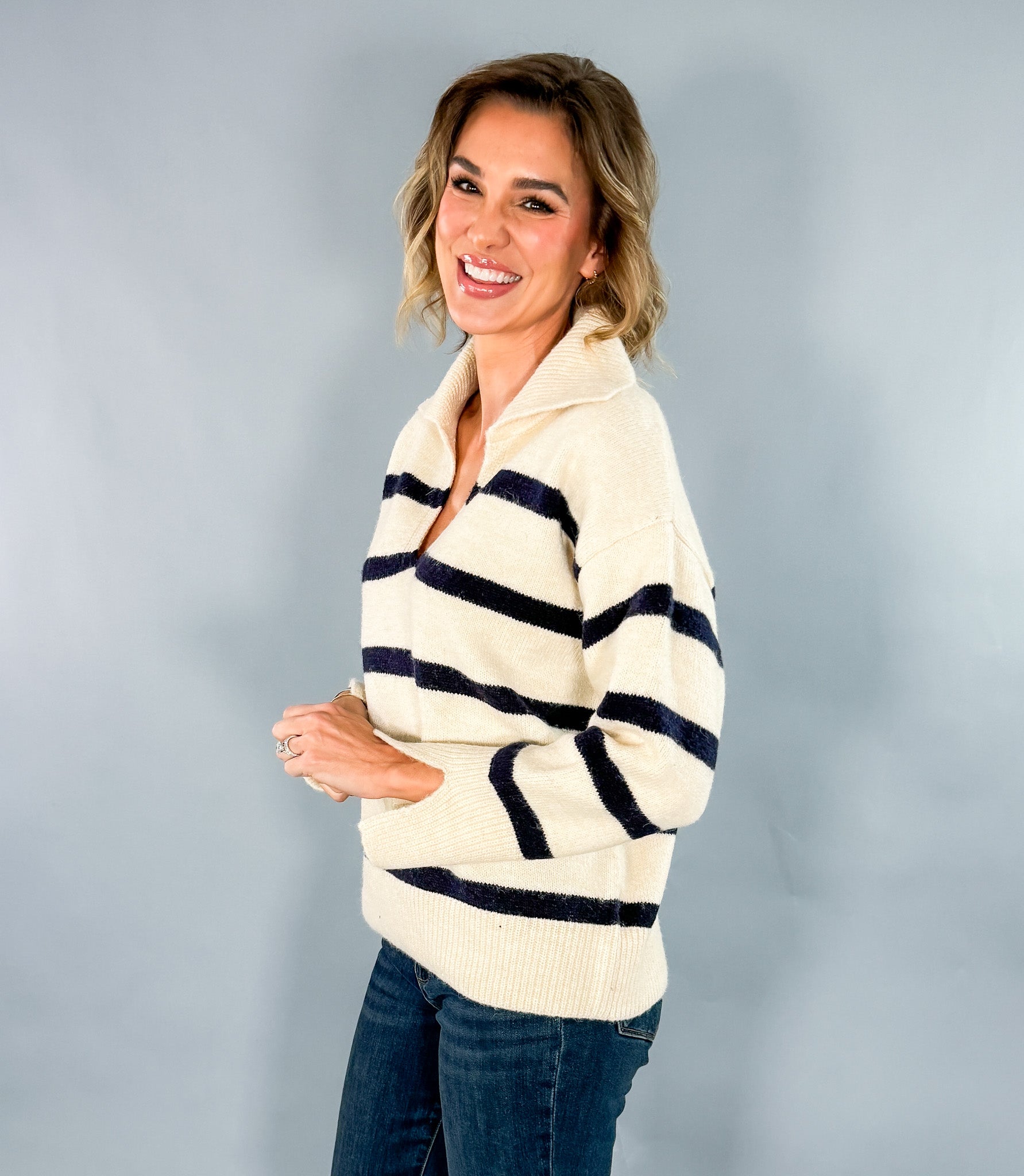 Eliza Nautical Stripes Sweater Molly Bracken