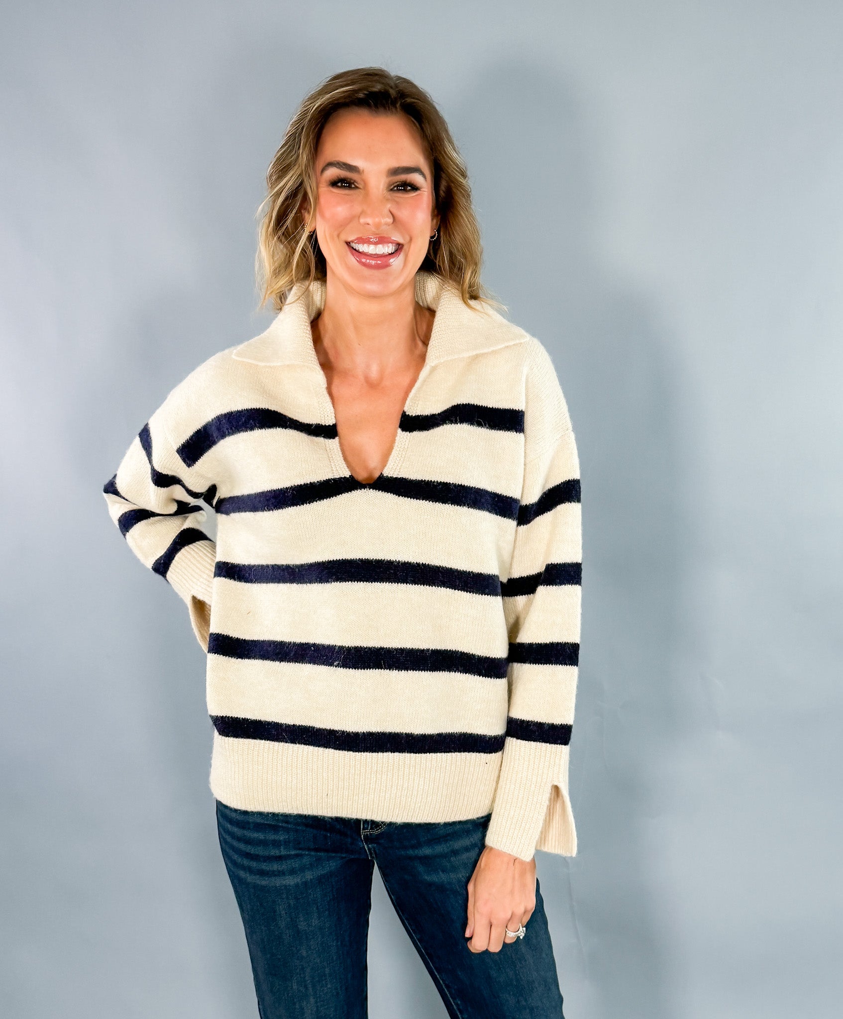 Eliza Nautical Stripes Sweater Molly Bracken