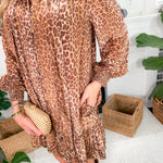 Elizabeth James Brit Bow Leopard Mini Dress