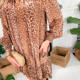 Elizabeth James Brit Bow Leopard Mini Dress