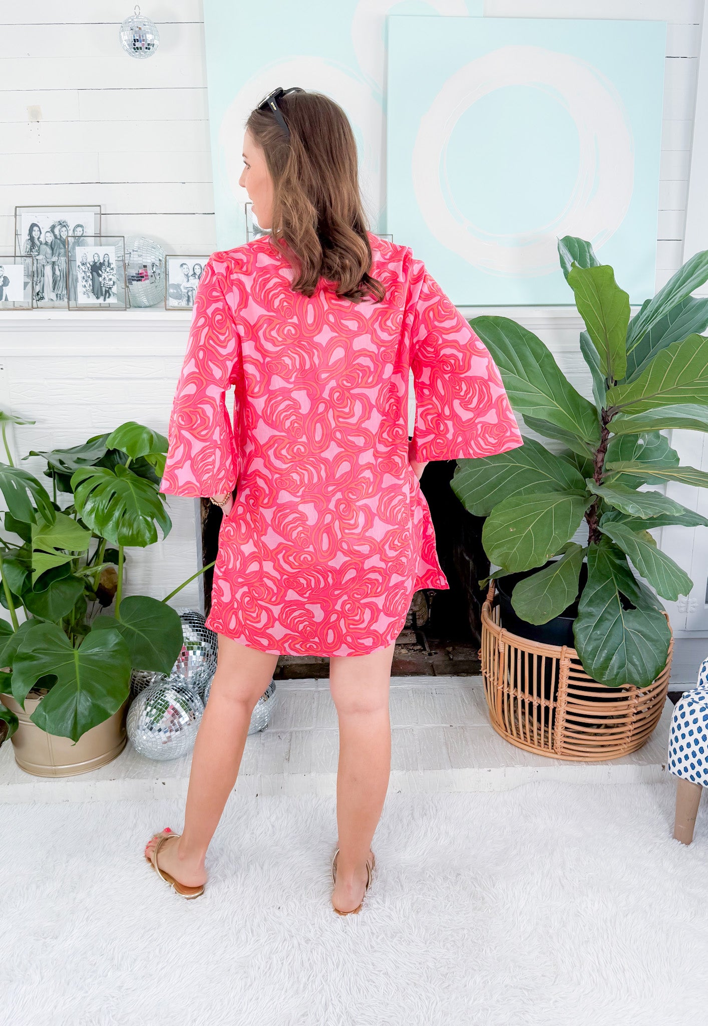 Elizabeth Sandy Shores Pink Caftan Mary Square