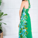 Elizabeth James Aubrey Hula Green Halter Maxi Dress