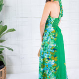 Elizabeth James Aubrey Hula Green Halter Maxi Dress
