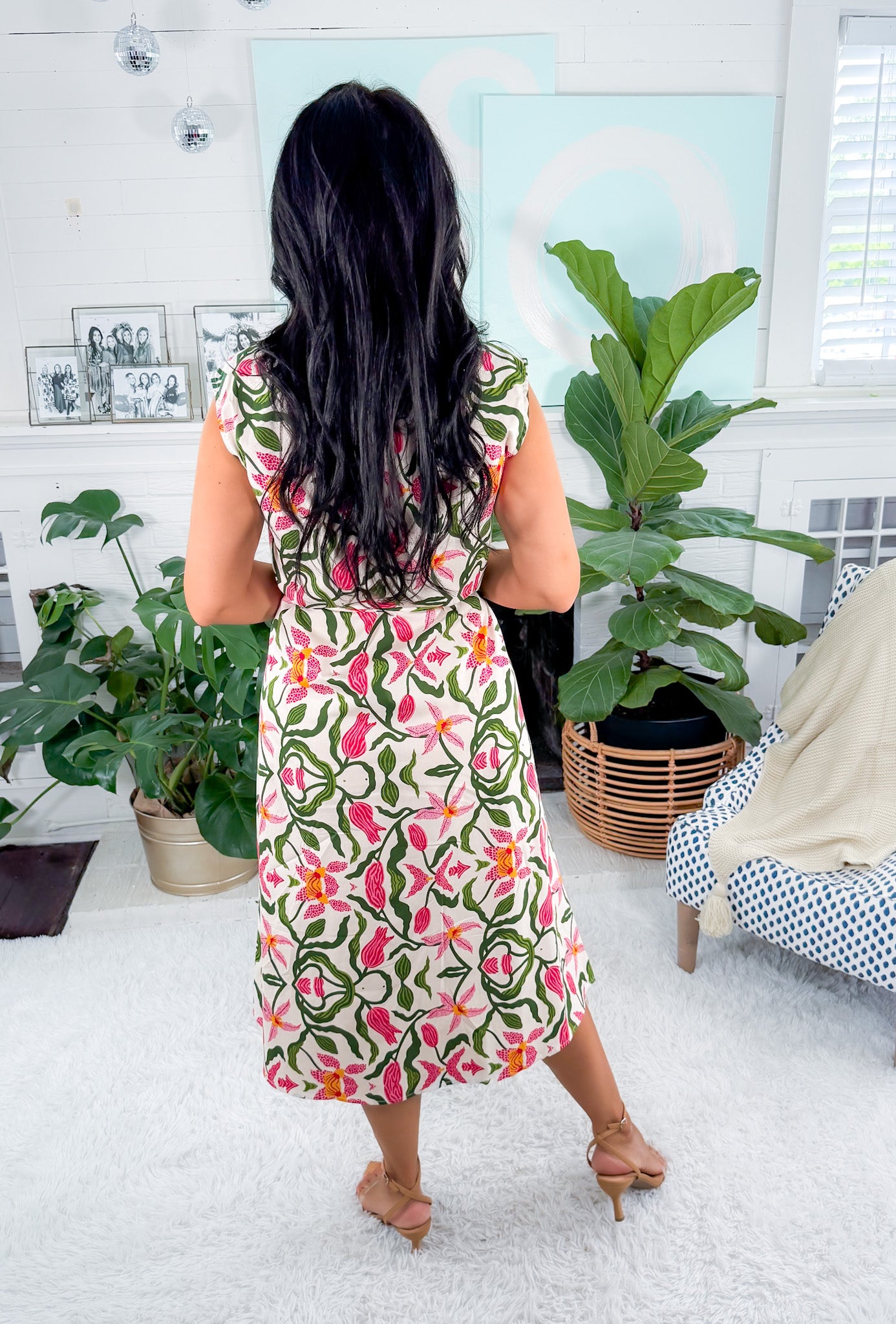 Ella Pink Orchid Midi Dress Taylor Tillman