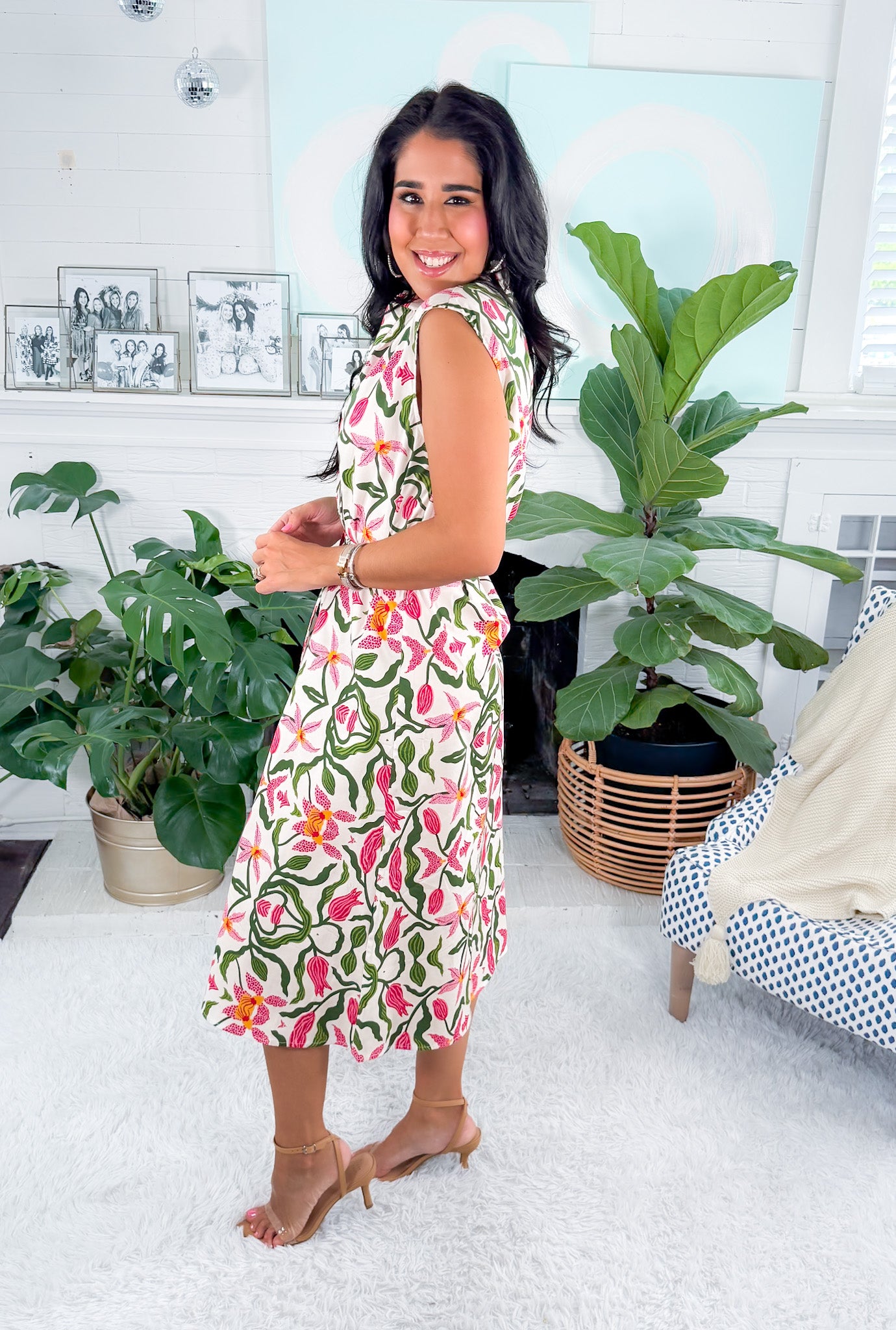 Ella Pink Orchid Midi Dress Taylor Tillman